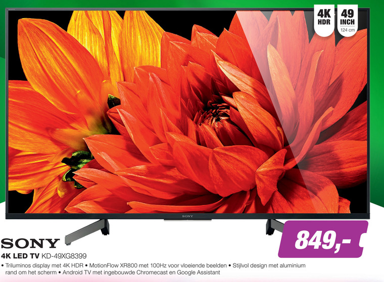 Sony 4k ultrahd televisies folder aanbieding bij EP Electronic Partner