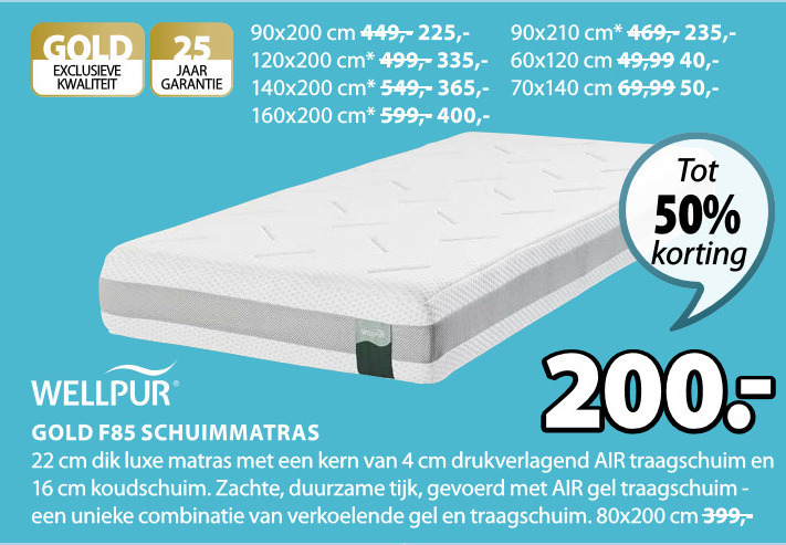 Wellpur   matras folder aanbieding bij  Jysk - details