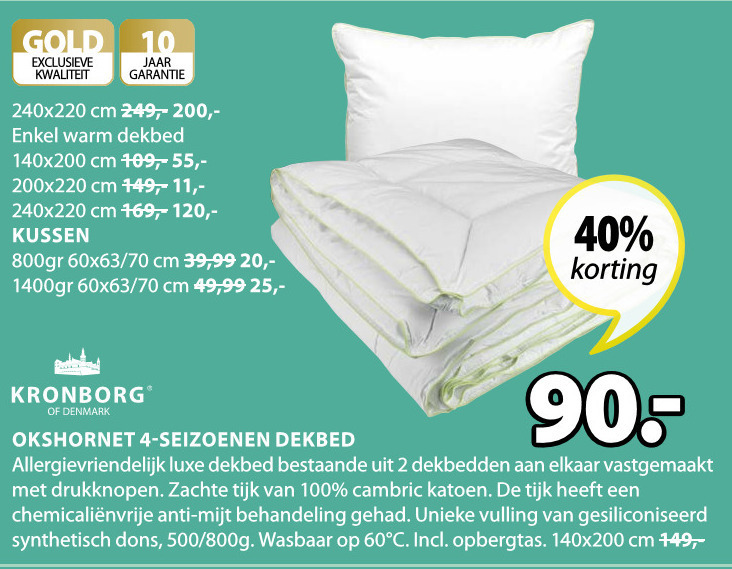 Kronborg   dekbed folder aanbieding bij  Jysk - details