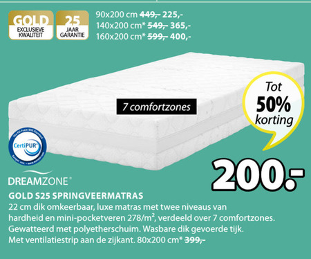 Dreamzone   matras folder aanbieding bij  Jysk - details