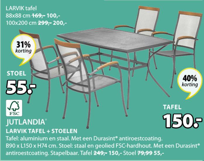 Jutlandia   tuintafel, tuinstoel folder aanbieding bij  Jysk - details