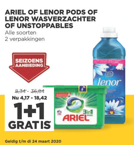 Ariel   wasmiddel, wasverzachter folder aanbieding bij  Jumbo - details