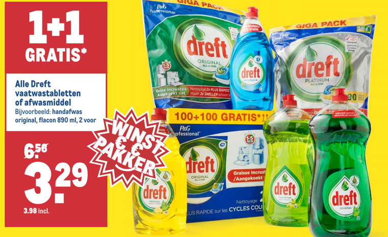 Dreft   afwasmiddel, vaatwasmiddel folder aanbieding bij  Makro - details