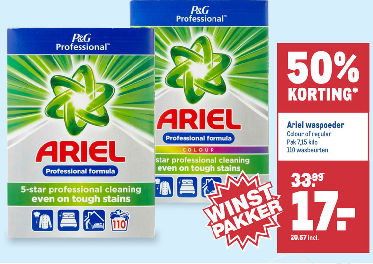 Ariel   wasmiddel folder aanbieding bij  Makro - details