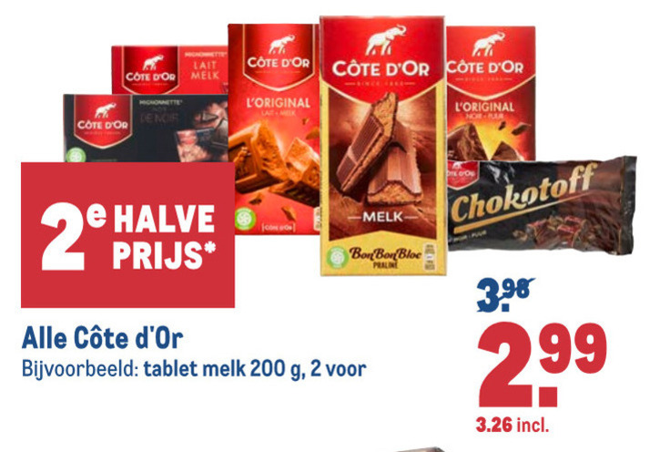 Cote D Or   chocolade folder aanbieding bij  Makro - details