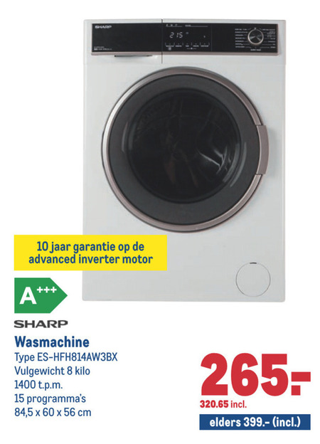 wasmachine folder aanbieding bij Makro details