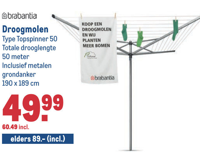 rol totaal Ligatie Brabantia droogmolen folder aanbieding bij Makro - details