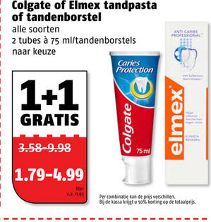 Colgate   tandenborstel, tandpasta folder aanbieding bij  Poiesz - details