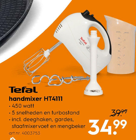 Tefal   handmixer folder aanbieding bij  Blokker - details