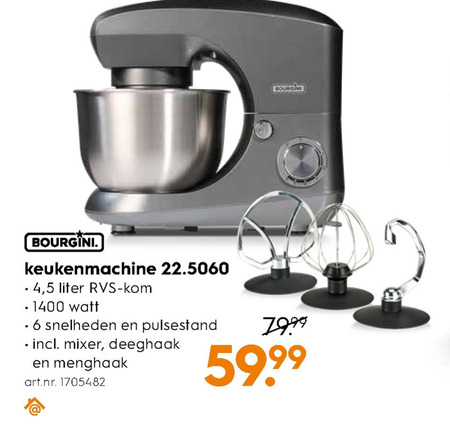 Bourgini   keukenmachine folder aanbieding bij  Blokker - details