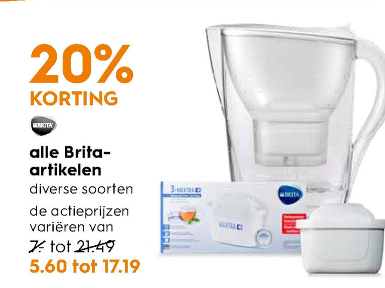 Brita   waterfilter, waterfilterpatroon folder aanbieding bij  Blokker - details