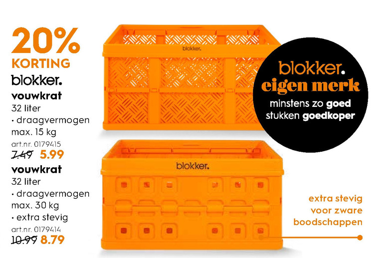 Blokker Huismerk   boodschappenkrat folder aanbieding bij  Blokker - details