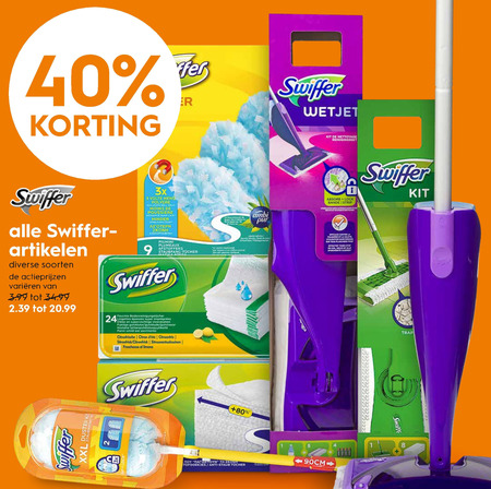 Swiffer   vloerwisser, vloerwisdoekjes folder aanbieding bij  Blokker - details