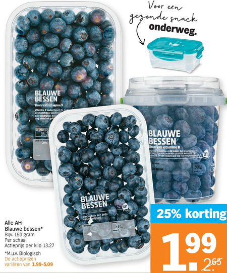 Albert Heijn Huismerk   blauwe bessen folder aanbieding bij  Albert Heijn - details