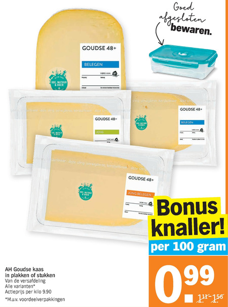 Albert Heijn Huismerk   kaas, kaasplakken folder aanbieding bij  Albert Heijn - details