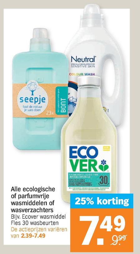 Neutral   wasmiddel, wasverzachter folder aanbieding bij  Albert Heijn - details