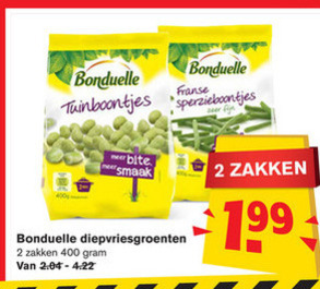 Bonduelle   diepvriesgroente folder aanbieding bij  Hoogvliet - details