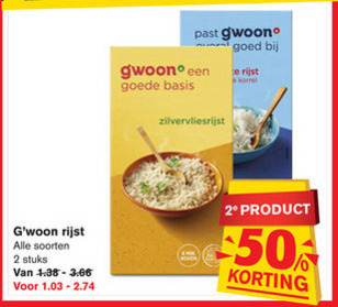 Gwoon   rijst folder aanbieding bij  Hoogvliet - details