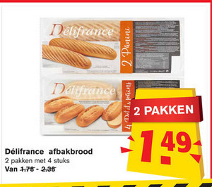 Delifrance   stokbrood folder aanbieding bij  Hoogvliet - details