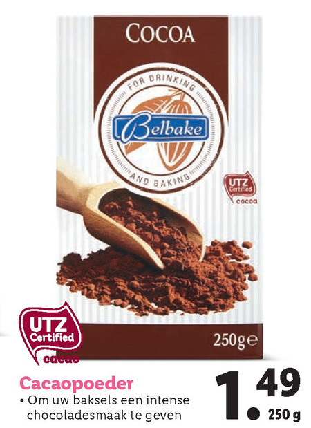 Belbake   cacaopoeder folder aanbieding bij  Lidl - details