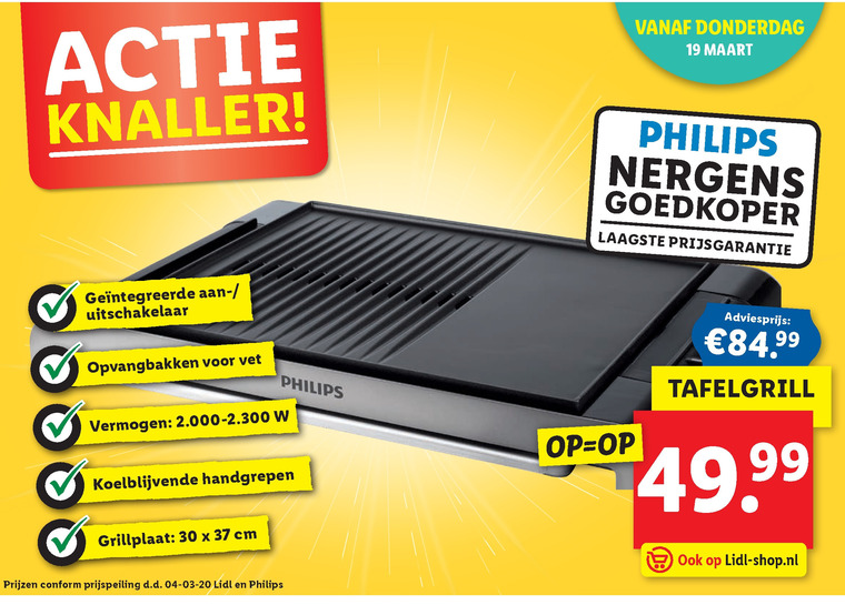 Philips   grillplaat folder aanbieding bij  Lidl - details