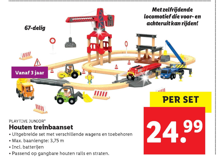 Playtive   houten trein folder aanbieding bij  Lidl - details