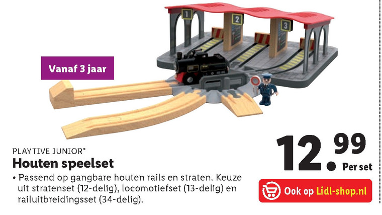 Playtive   houten trein folder aanbieding bij  Lidl - details