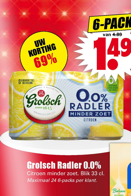 Grolsch   radler bier folder aanbieding bij  Dirk - details