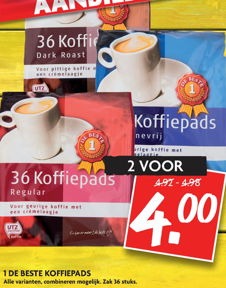 1 De Beste   koffiepad folder aanbieding bij  Dekamarkt - details