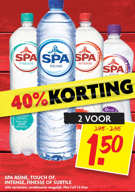 Spa   mineraalwater, fruitdrank folder aanbieding bij  Dekamarkt - details