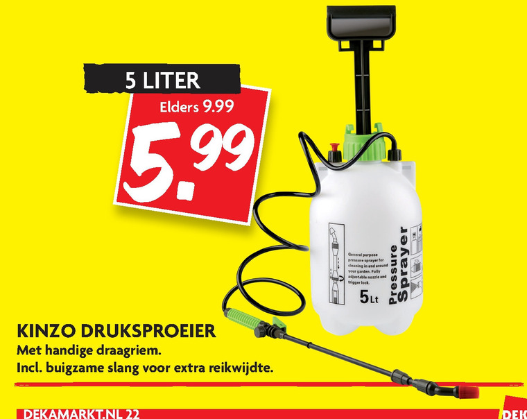 Kinzo   druksproeier folder aanbieding bij  Dekamarkt - details