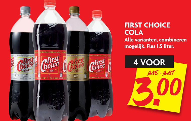 First Choice   cola folder aanbieding bij  Dekamarkt - details