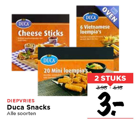 Duca   loempia, kaassnacks folder aanbieding bij  Vomar - details