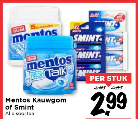 Mentos   kauwgom folder aanbieding bij  Vomar - details