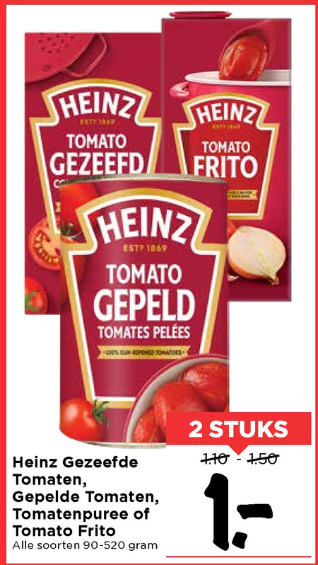 Heinz   tomatenpuree, tomatenblokjes folder aanbieding bij  Vomar - details