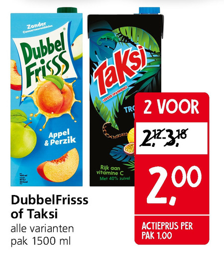 Taksi   fruitdrank folder aanbieding bij  Jan Linders - details