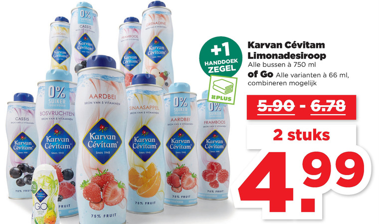 Karvan Cevitam   limonadesiroop folder aanbieding bij  Plus - details