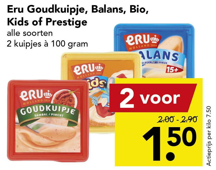 Eru   smeerkaas folder aanbieding bij  Deen - details