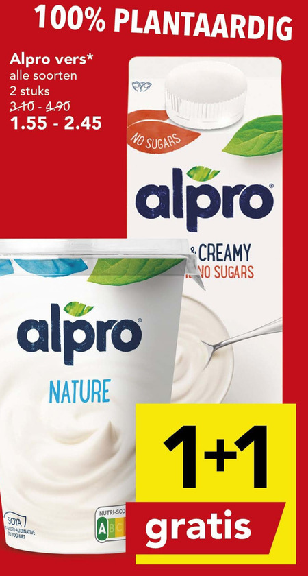 Alpro   soja melk, soja yoghurt folder aanbieding bij  Deen - details