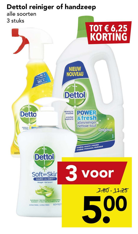 Dettol   allesreiniger, handzeep folder aanbieding bij  Deen - details