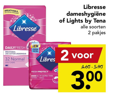 Libresse   inlegkruisjes, maandverband folder aanbieding bij  Deen - details