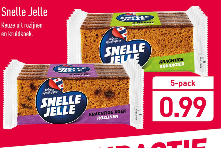 Snelle Jelle   ontbijtkoekreep folder aanbieding bij  Aldi - details