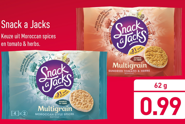 Snack a Jacks   rijstwafels folder aanbieding bij  Aldi - details