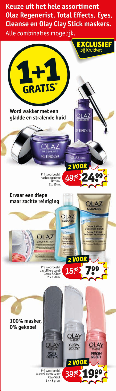 Olaz   gezichtsreiniging, gezichtsmasker folder aanbieding bij  Kruidvat - details