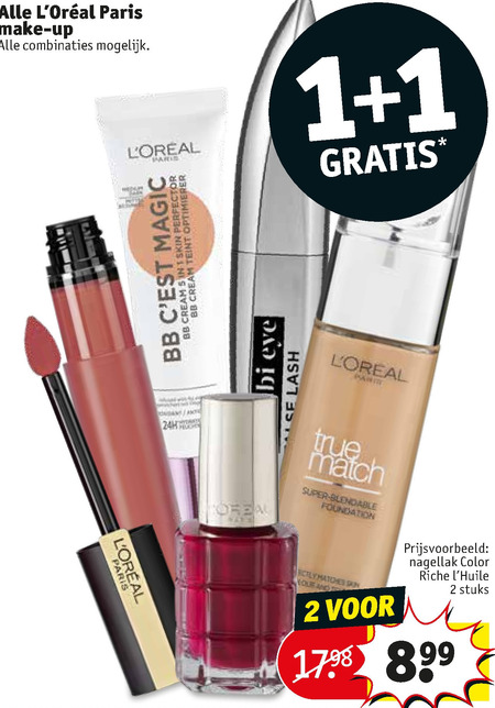 L Oreal   lipstick, mascara folder aanbieding bij  Kruidvat - details