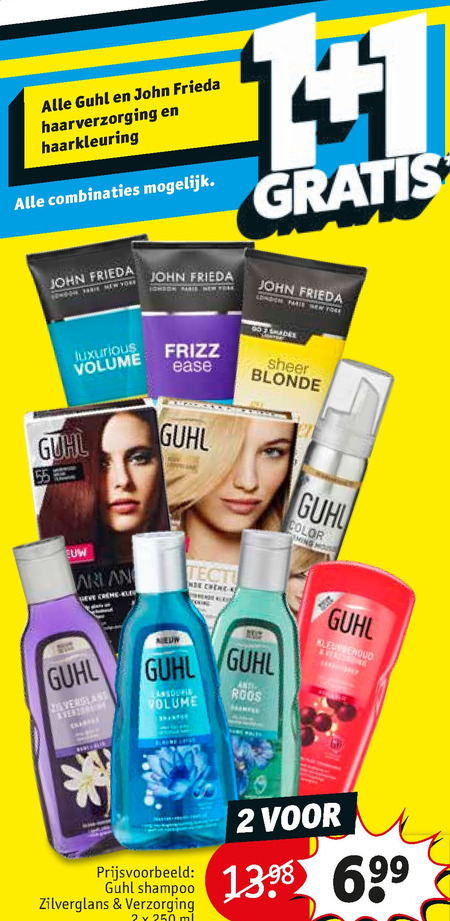 John Frieda   conditioner, haargel folder aanbieding bij  Kruidvat - details