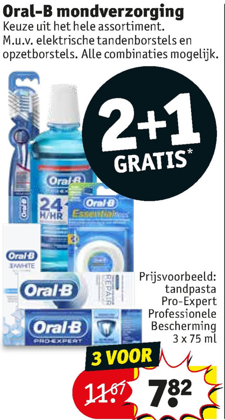 Oral-B   flosdraad, tandenborstel folder aanbieding bij  Kruidvat - details