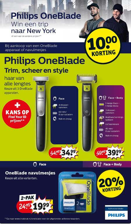 Philips   elektrisch scheerapparaat folder aanbieding bij  Kruidvat - details