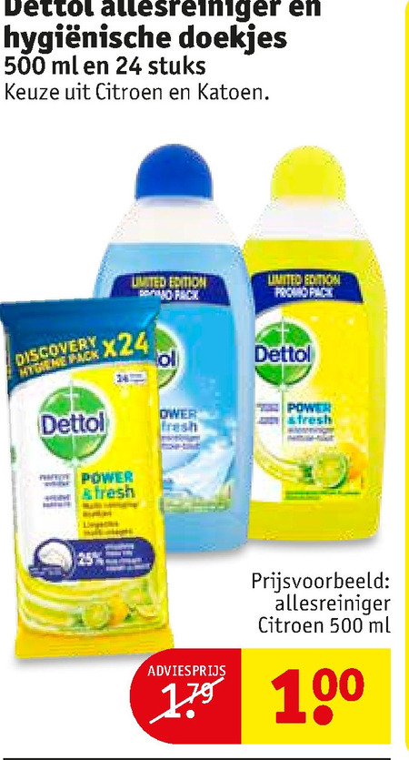 Dettol   allesreiniger, vochtige schoonmaakdoekjes folder aanbieding bij  Kruidvat - details