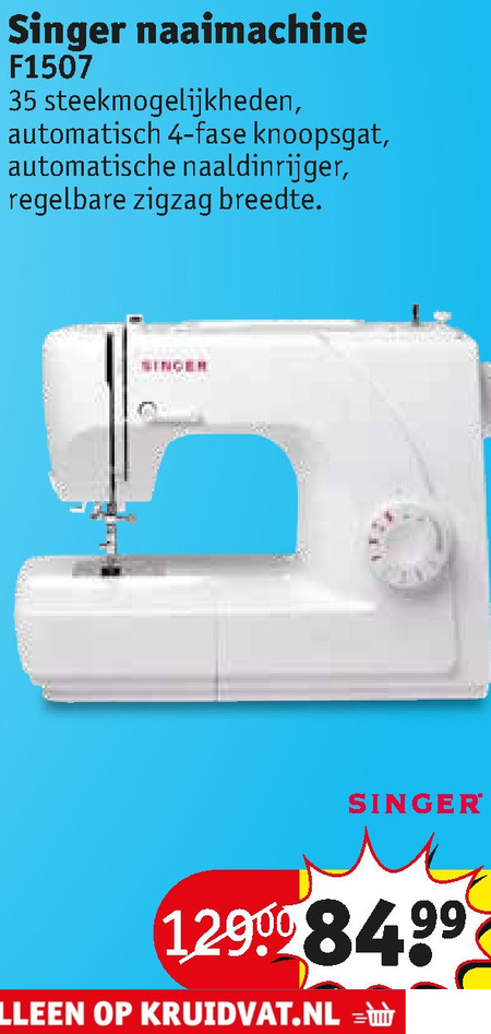 Singer   naaimachine folder aanbieding bij  Kruidvat - details